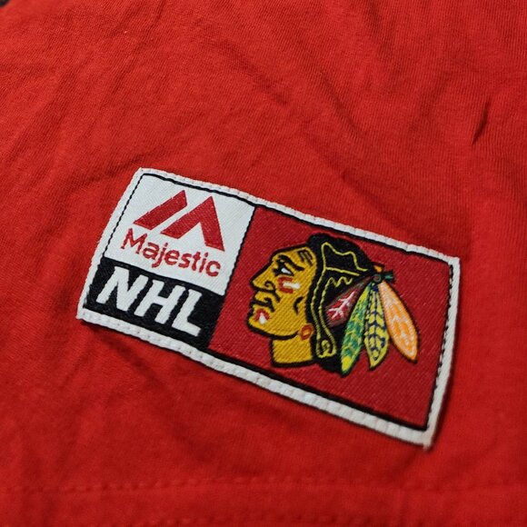 🥅🖤❤️NHL Chicago Blackhawks Majestic G-III Lace-Up V-Neck Long Sleeve Shirt-M - Picture 2 of 5